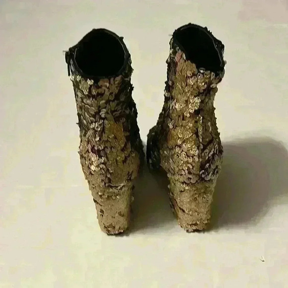 Enzo Angiolini, womans size 8.5 sequins peep toe booties​ - Picture 3 of 5